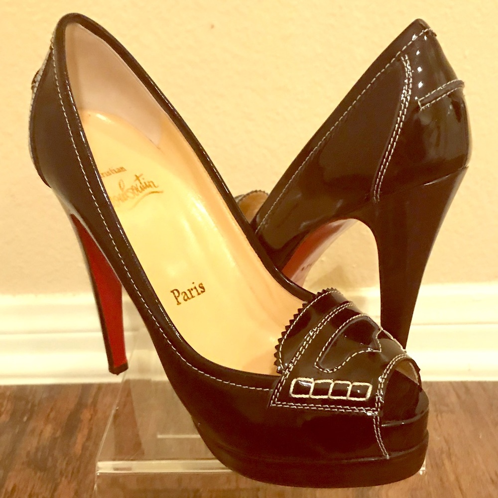 Christian Louboutin Platform Peep Toe Heels